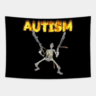 Autism Skeleton Memeshirt Tapestry