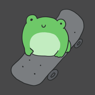 Cute Frog on Skateboard, Kawaii Cottagecore Aesthetic Frog, Skating Cartoon Lover T-Shirt