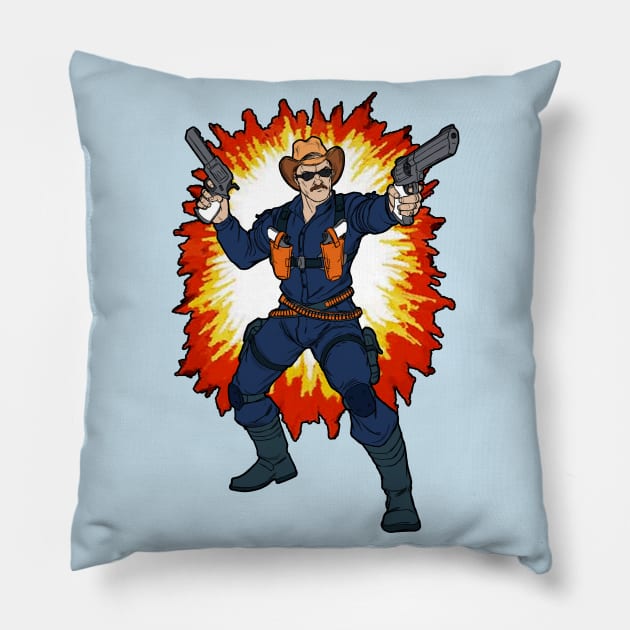 Wild Bill - Cartoon Colors Pillow by BigOrangeShirtShop