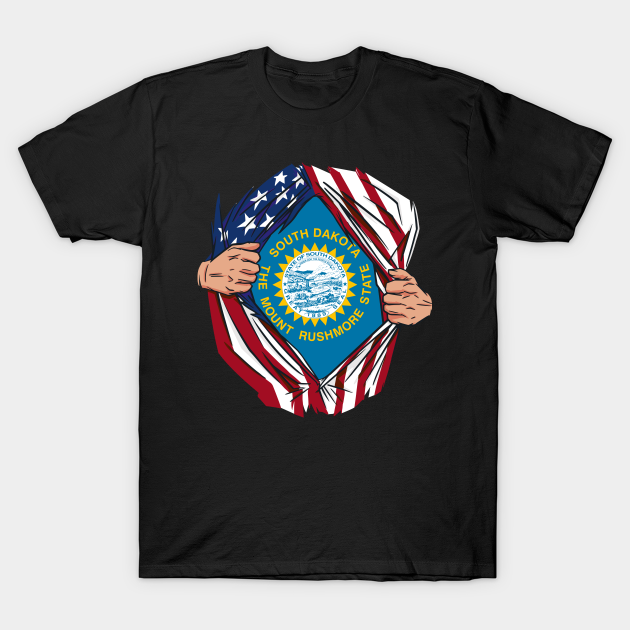 Discover USA American Grown South Dakota Flag - South Dakota - T-Shirt