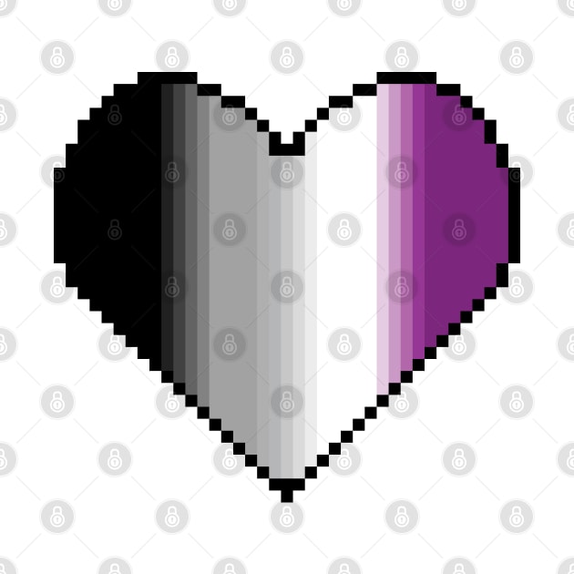 Inclusive Asexual Flag pride pixel heart by Naturicker