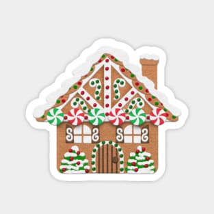 Gingerbread House Felt Applique Style | Faux Felt | Cherie's Art(c)2021 Magnet