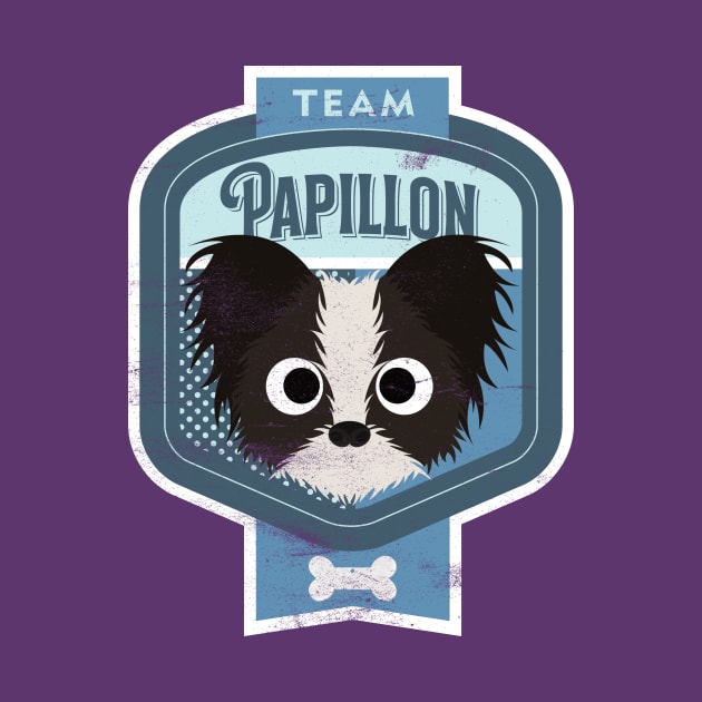 Team Papillon - Distressed Butterfly Dog Beer Label Design by DoggyStyles