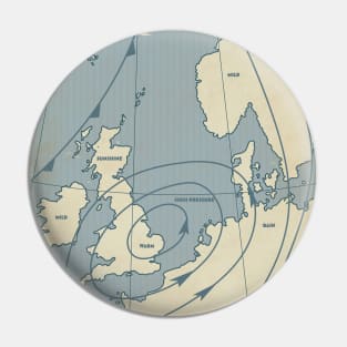 Meteorological Weather map of Europe Pin