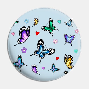 Floral Butterfly Pattern Pin