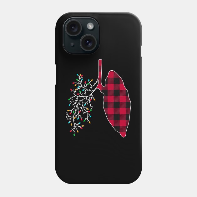 Respiratory Therapy Therapist Lungs Christmas Lights Phone Case by Krishnansh W.