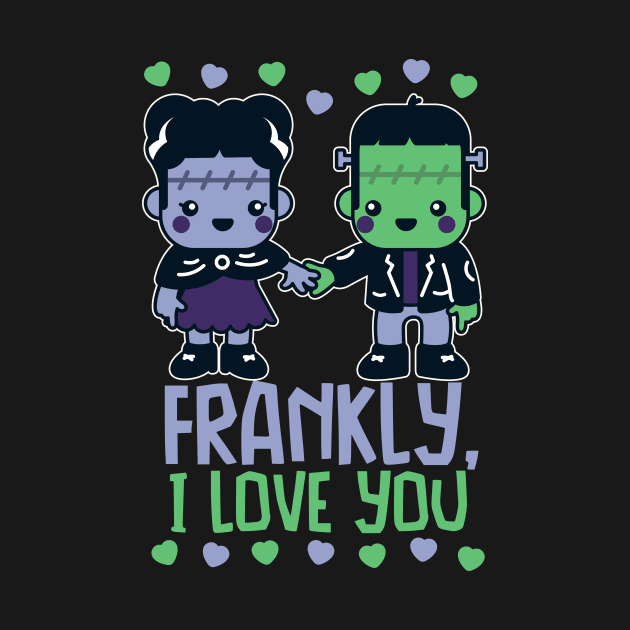 Kawaii Frankenstein's Monster and Bride of Frankenstein // Frankly, I Love You by SLAG_Creative