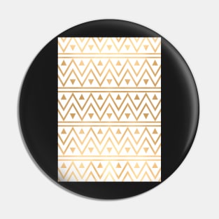 White & Gold Chevron Pattern Pin