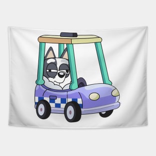 Bluey MUffin In Car Tapestry