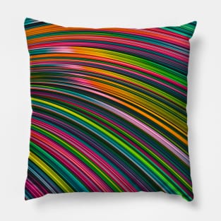 Super Neon Rainbow Burst Wave Colorful Abstract Pillow