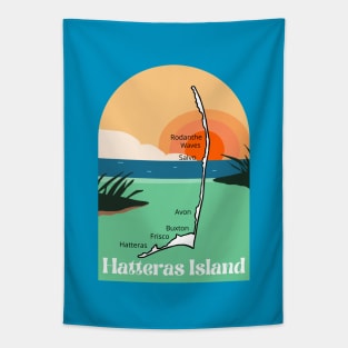 Hatteras Island Map Sun Tapestry