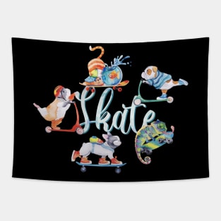 Skater Pets Tapestry