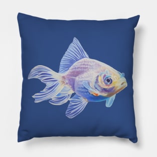 White Goldfish - fish painting (no background) Pillow