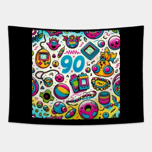 Retro 90s Vibe - Vintage Style Fashion Tee Tapestry