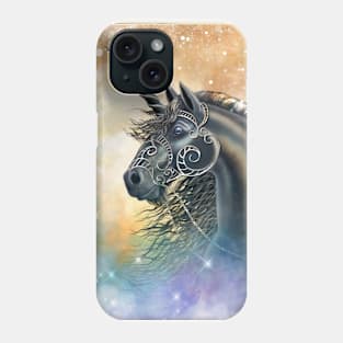 Powerful Black Unicorn in Starry Misty Realm Phone Case