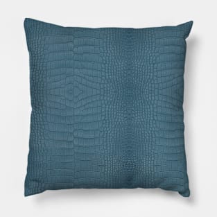 Turquoise Alligator Leather Print Pillow