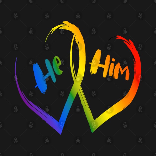 Gay Love, LGBTQ, Pride, He and Him, Unisex, T-Shirt by KZK101