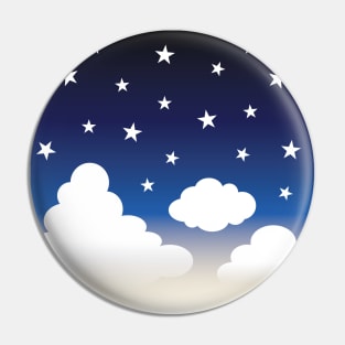 Clouds | Stars | Gradient | White Blue Yellow | Dark Pin