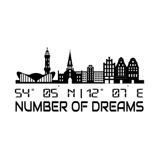 Gps Coordinates City Of Rostock Skyline Dream City T-Shirt