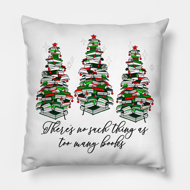 Christmas Book Trees, Book Quote, Librarian, Book Lovers, Love Reading Pillow by SilverLake