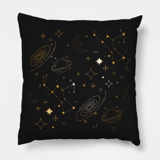 Orange Galaxy Pattern Pillow