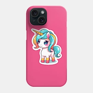 cute Kawaii Unicorn sticker Phone Case