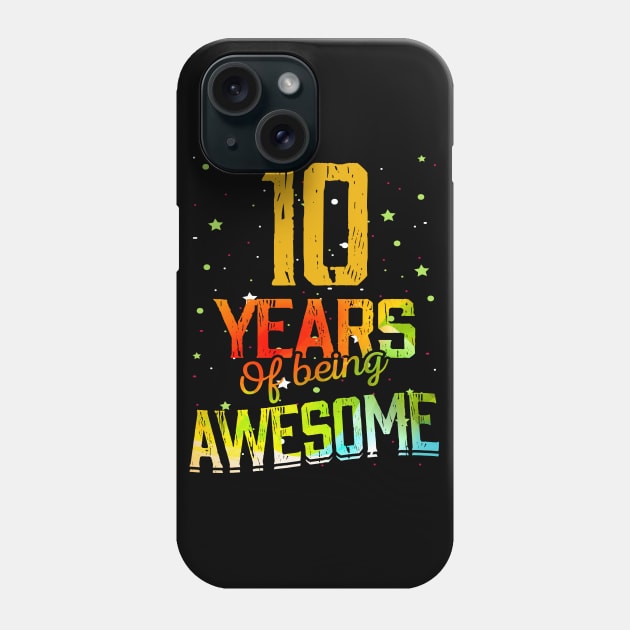 10th Birthday Girl Gift Vintage Retro 10 Years Of Being Awesome Gifts Funny 10 Years Old Boys Kids Phone Case by nzbworld