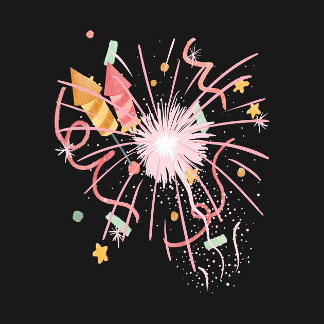 Celebration Party Fireworks Bubbly by LaurelBDesigns