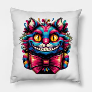 mad cheshire cat Pillow