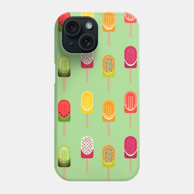 Fruit popsicles - Lime Green Phone Case by PrintablesPassions