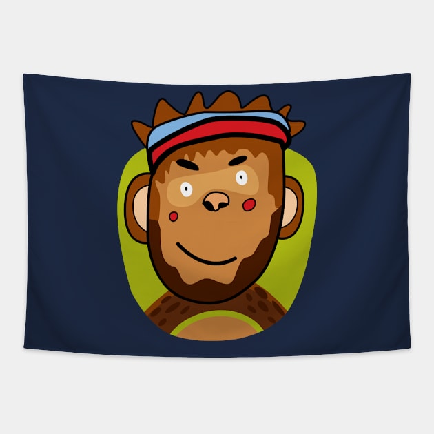 Monkey hippy Tapestry by Olga_kart