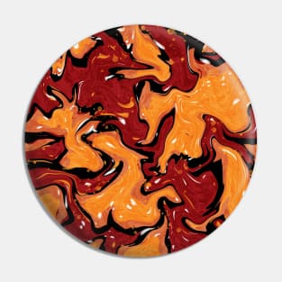 Fiery camouflage pattern, abstract liquid marble art Pin