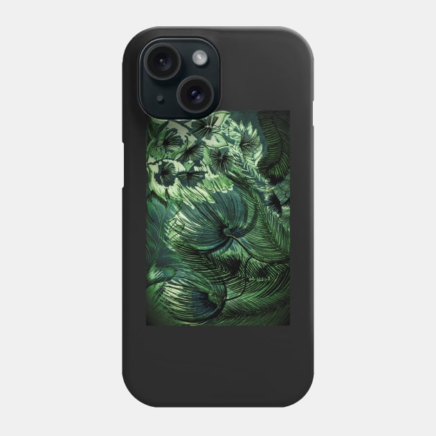 FOREST GREEN TROPICAL FLOWERS PALM FERNS M DECO POSTER PRINT Phone Case by jacquline8689