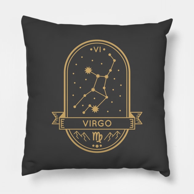 Virgo Gold Sigil Pillow by MimicGaming