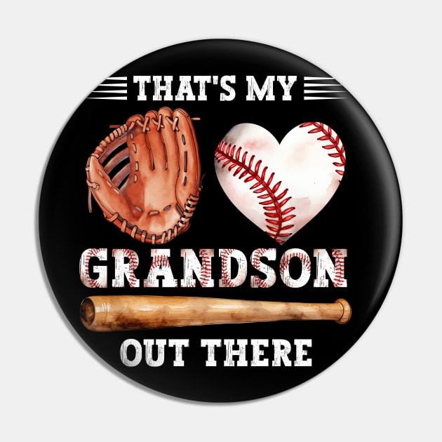 That's My Grandson Out There Baseball Funny Baseball Grandma Pin by Asg Design