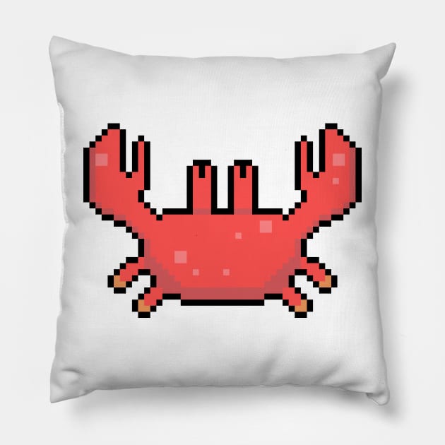 love crab pixel art Pillow by Moonsayfar 