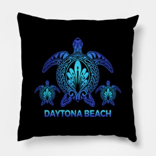 Daytona Beach Florida Blue Sea Turtle Pillow