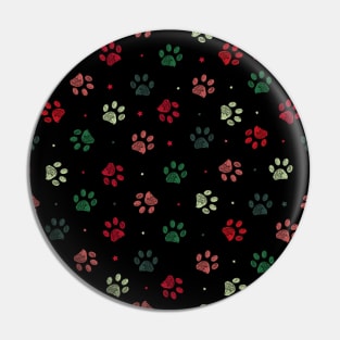 Christmas colored paw prints Pin