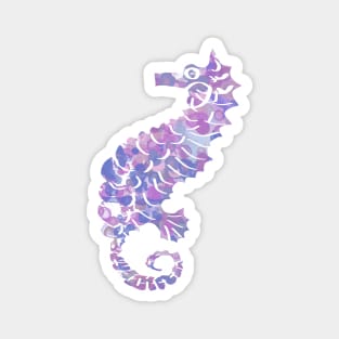 Seahorse Design in Purple and Pink Paint Splatter Magnet