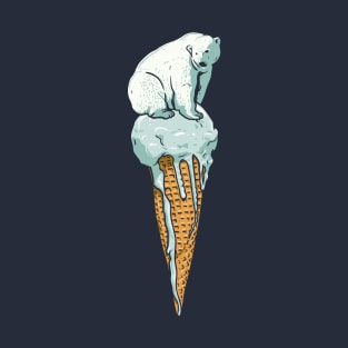 Polar Bear on Melting Ice Cream T-Shirt