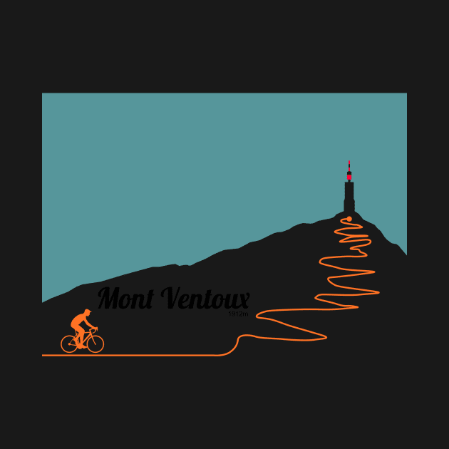 Mont Ventoux Cycling Artwork by anothercyclist