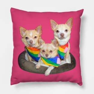 Reyes Bratpack in Rainbow Bandanas Pillow