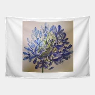 Agapanthus flower watercolour painting Tapestry