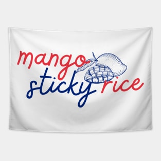 mango sticky rice - Thai red and blue - Flag color - with sketch Tapestry