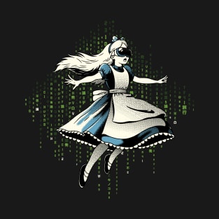 Alice Green Code Rain Japanese by Tobe Fonseca T-Shirt