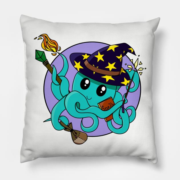 Octopus Wizard - Dungeons and Dragons Pillow by GenAumonier