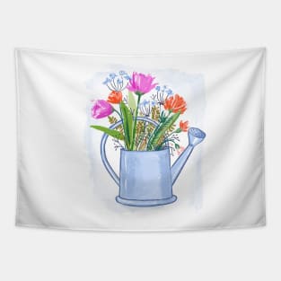 Denizko Flowers in watering can Tapestry