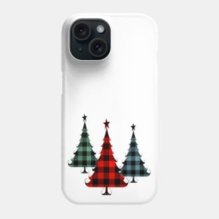 Christmas Tree Traditional Plaid Pattern Red Blue Green Phone Case