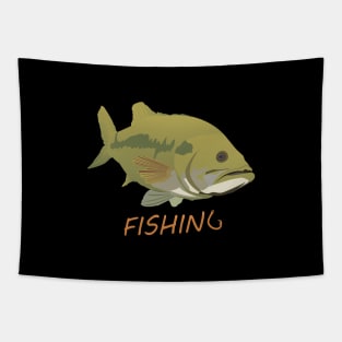 Retro Vintage Bass Fishing Icon - Fishing - Tapestry