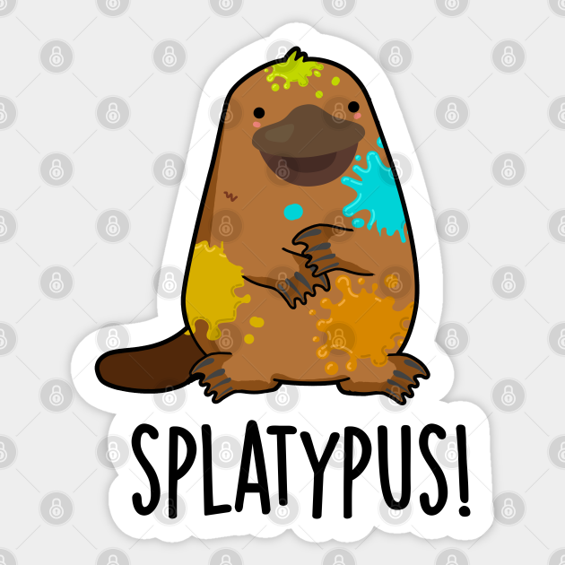 Splatypus Funny Animal Platypus Pun - Platypus Pun - Sticker | TeePublic Splatypus Funny Animal Platypus Pun - Platypus Pun - Sticker | TeePublic